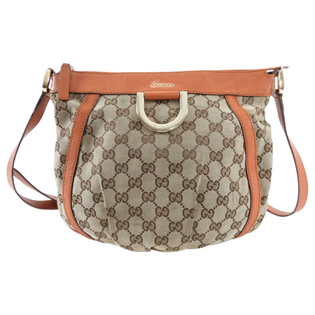 Gucci Monogram Canvas D Ring Abbey Crossbody Bag