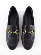 Gucci Black Leather Horsebit Loafers - 34