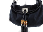 Gucci Black Monogram Canvas Indy Hobo Bamboo Tassel Bag