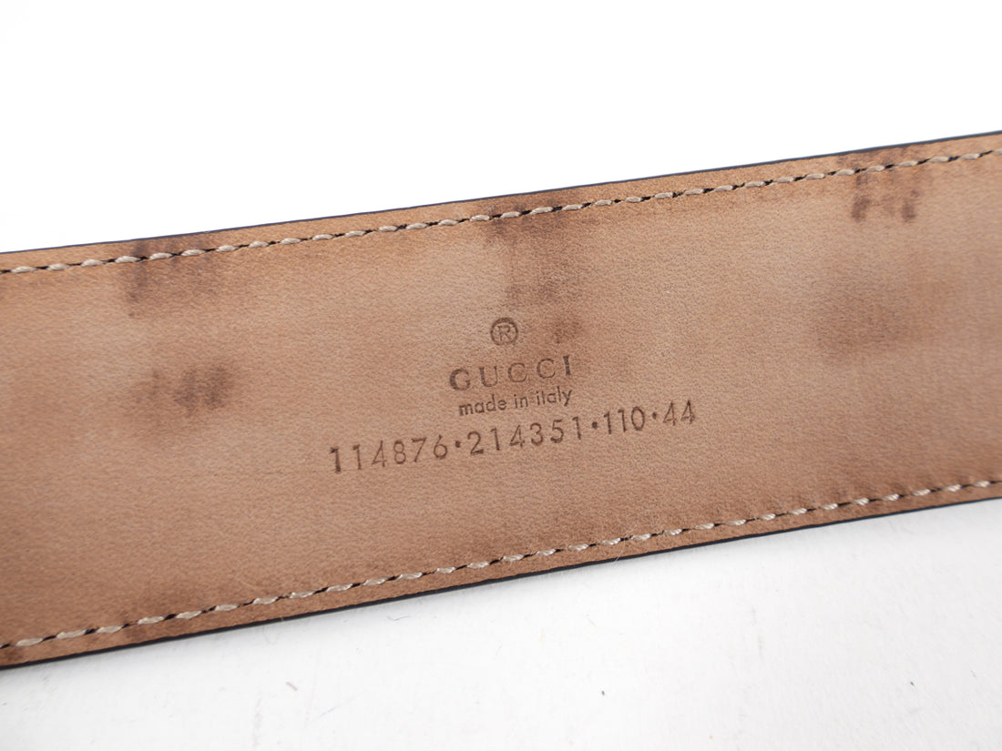 Gucci GG Black Leather Interlocking Belt - 110 / 44