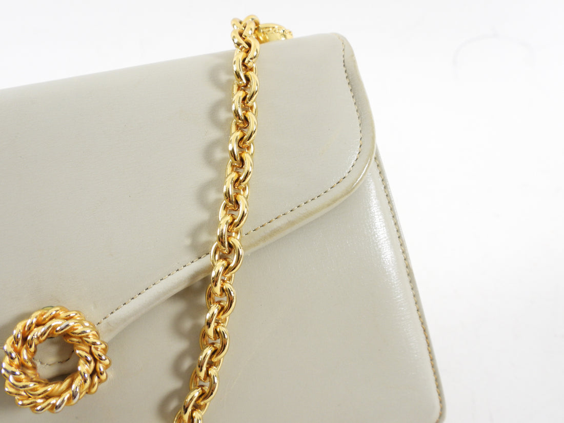 Gucci Vintage 1950's Small Light Grey Chain Bag