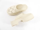 Gucci Ivory Rubber Perforated GG Platform Clog - USA 7.5