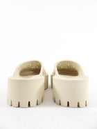 Gucci Ivory Rubber Perforated GG Platform Clog - USA 7.5