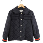 Gucci Black Light Quilted Jacket with Pearl GG Buttons - S