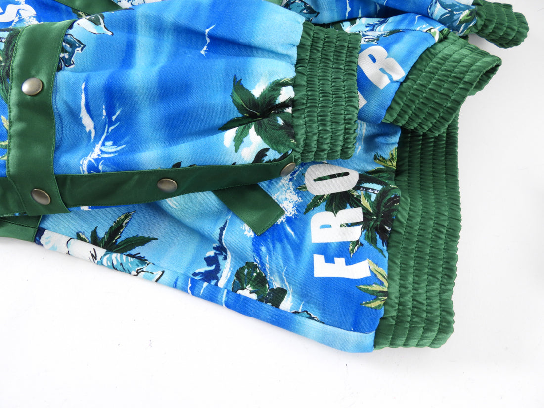 Gucci Blue and Green Los Angeles Souvenir Palm Tree Snap Jacket - S / M