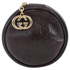Gucci Brown Monogram Supreme Round Travel Jewelry Case