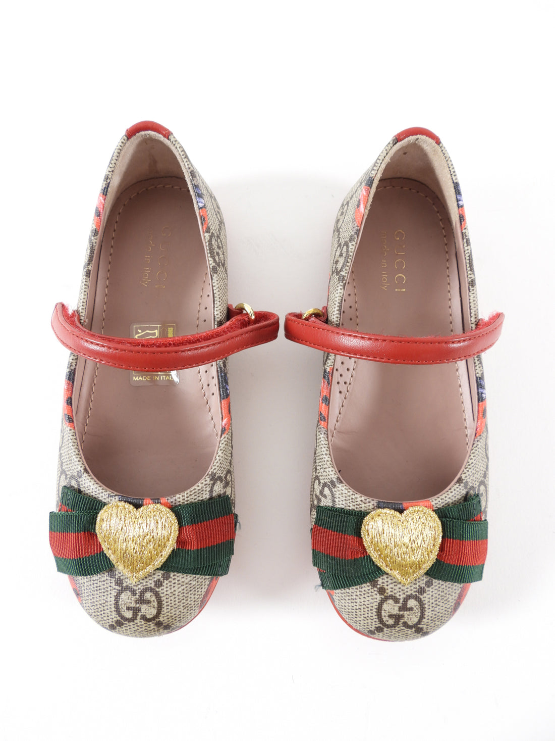 Gucci Kids Monogram Supreme Ladybug Heart Shoes 25 8.5 I MISS YOU VINTAGE