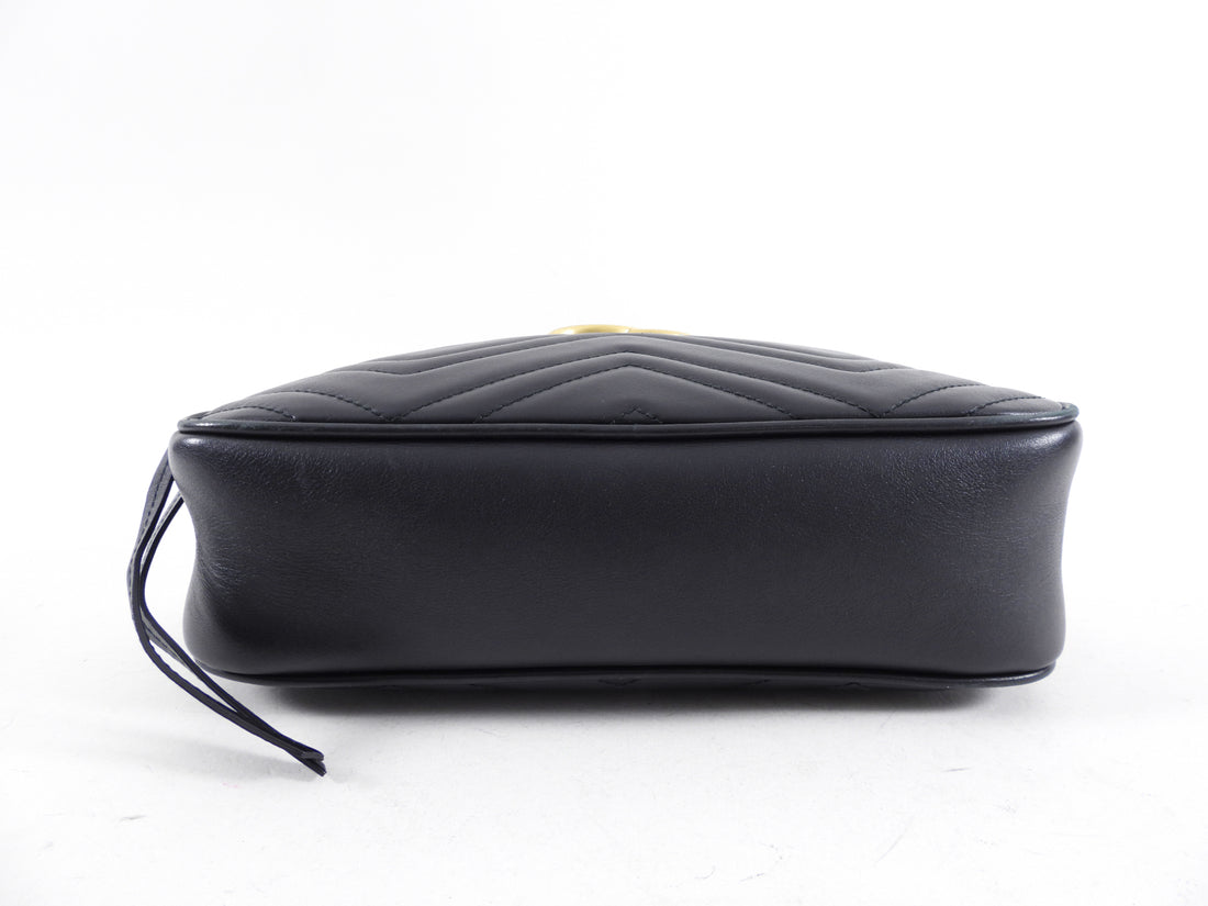 Gucci Marmont Black Matelasse Leather Camera Bag