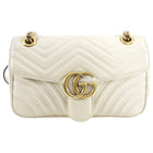 Gucci Ivory Leather Matelasse Marmont Small Flap Bag