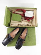 Gucci Marmont Black Leather Loafer - 34.5