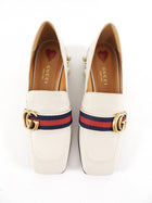 Gucci Ivory Marmont Pearl Peyton Loafer with Web Stripe - 35