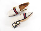 Gucci Ivory Marmont Pearl Peyton Loafer with Web Stripe - 35