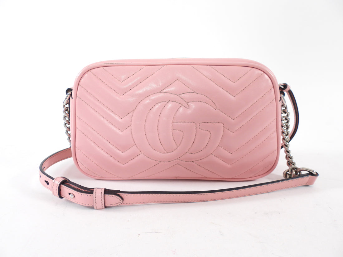 Gucci Pink Matelasse Quilted GG Camera Crossbody Bag