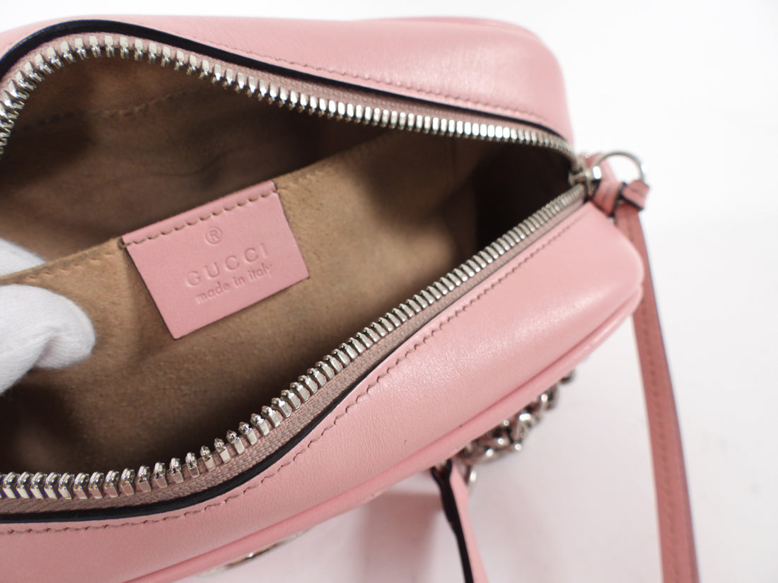 Gucci Pink Matelasse Quilted GG Camera Crossbody Bag