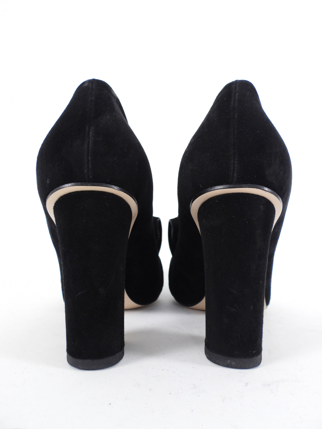 Gucci Marmont Black Suede Block Heel Pumps - 39