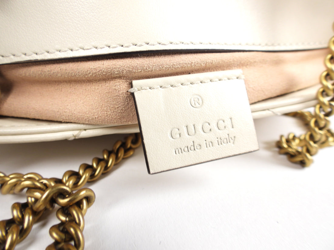 Gucci Ivory Super Mini Matelasse Marmont Bag