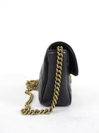 Gucci Black Quilted GG Marmont Mini Chain Shoulder Bag