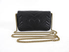 Gucci Black Quilted GG Marmont Mini Chain Shoulder Bag