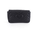 Gucci Black Quilted GG Marmont Mini Chain Shoulder Bag