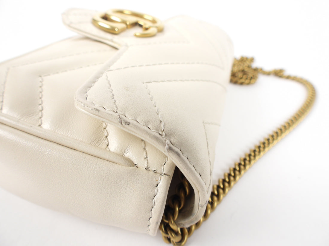 Gucci Ivory Super Mini Matelasse Marmont Bag