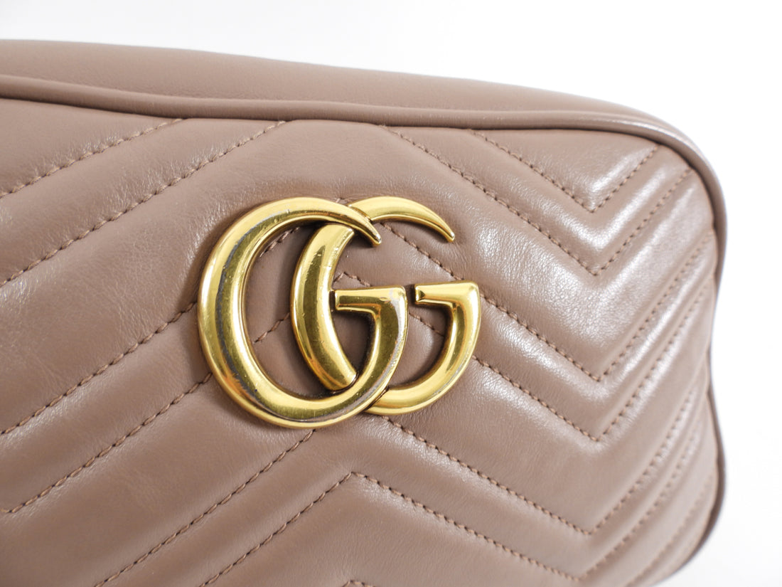 Gucci Marmont Matelasse Taupe Leather Camera Bag I MISS YOU VINTAGE