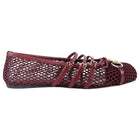 Gucci Ancora Burgundy Red Mesh Horsebit Ballerina Ballet Flats - 36.5