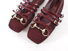 Gucci Ancora Burgundy Red Mesh Horsebit Ballerina Ballet Flats - 36.5