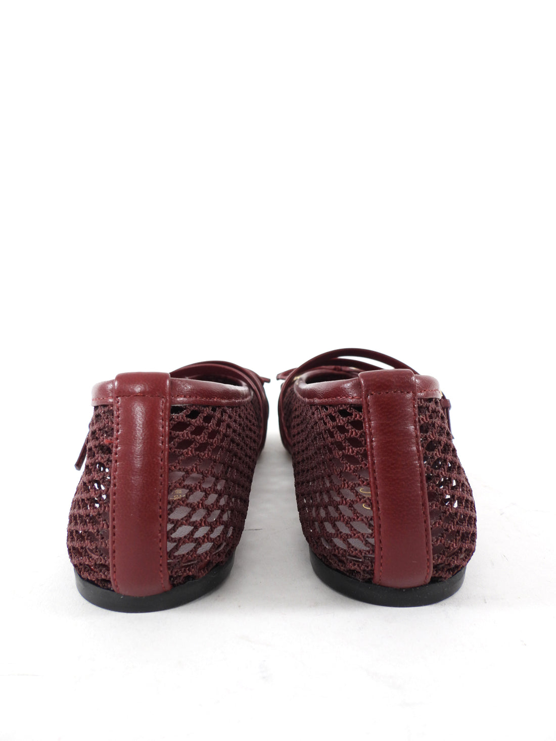Gucci Ancora Burgundy Red Mesh Horsebit Ballerina Ballet Flats - 36.5