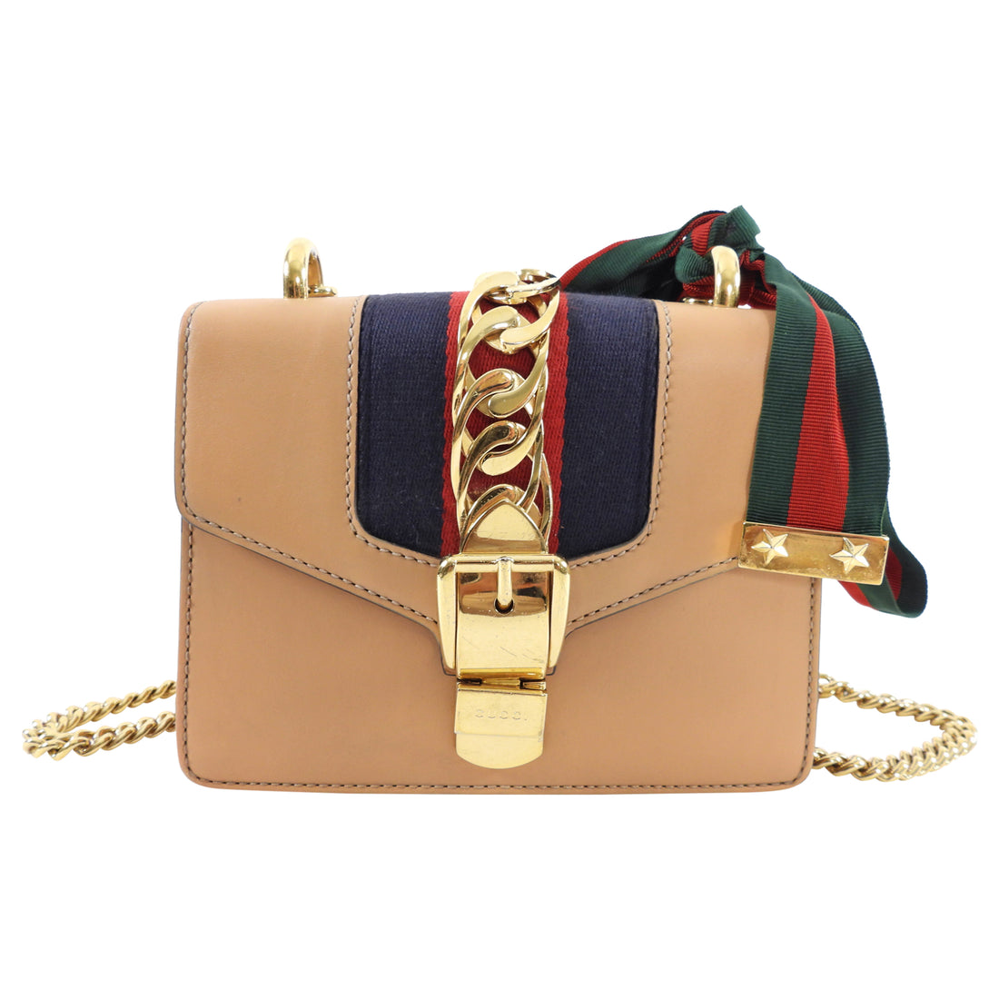 Gucci Mini Sylvie Light Brown Leather Crossbody Bag