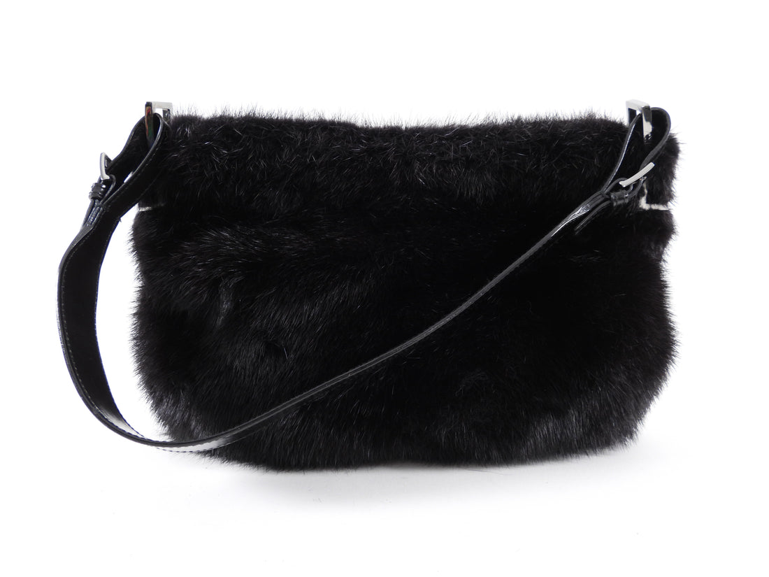 Gucci x Tom Ford 1990's Black Mink Fur Shoulder Bag