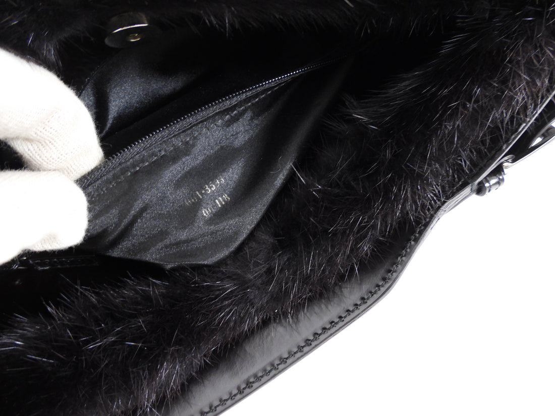 Gucci x Tom Ford 1990's Black Mink Fur Shoulder Bag