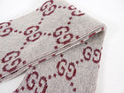Gucci Silver Burgundy Metallic Lame GG Socks - M (7-9)