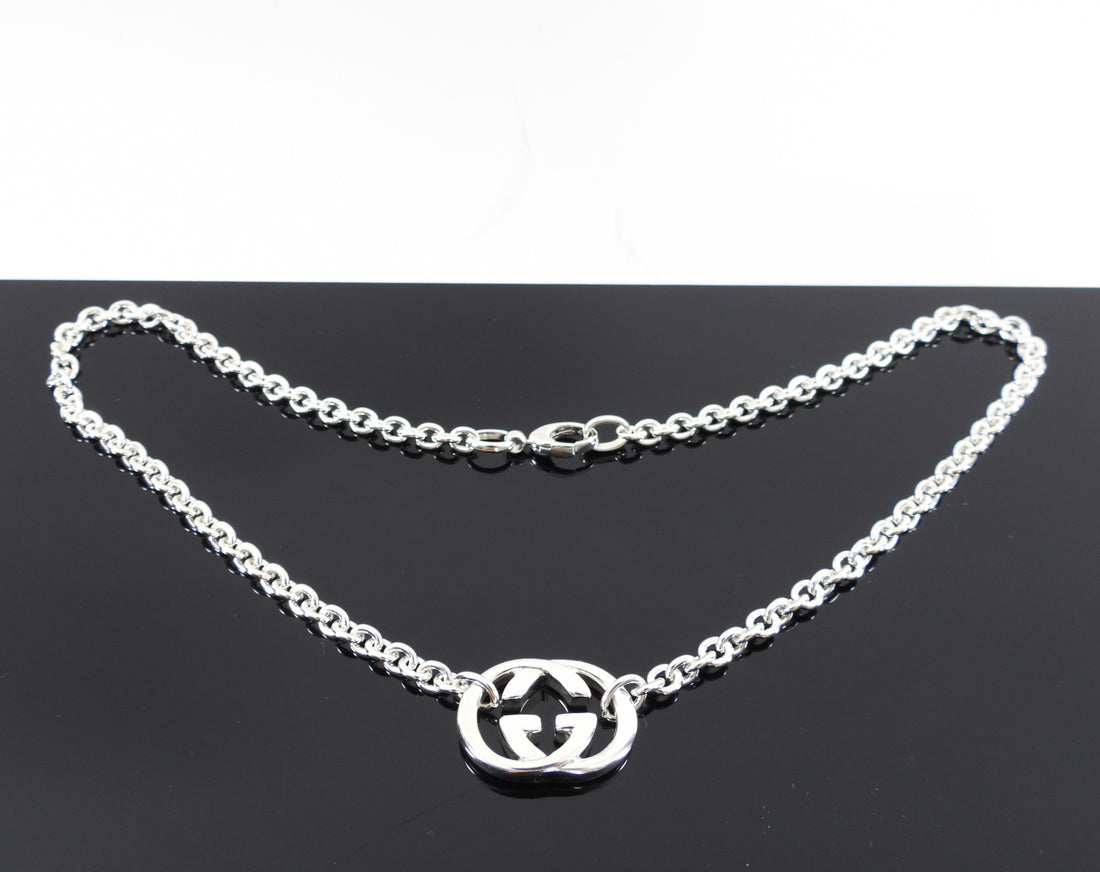 Gucci Sterling Silver GG Link Necklace