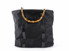 Gucci Large Black Nylon Bamboo Handle Soft Tote