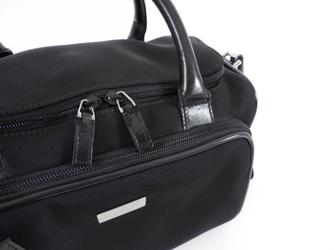 Gucci Vintage Early 2000's Black Nylon Beauty Case Bag