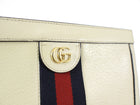 Gucci Ivory Leather Web Stripe GG Ophidia Chain Clutch Bag