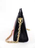 Gucci Red Suede Web Stripe Ophidia Chain Clutch Bag