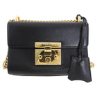 Gucci Small Black Smooth Leather Padlock Chain Bag