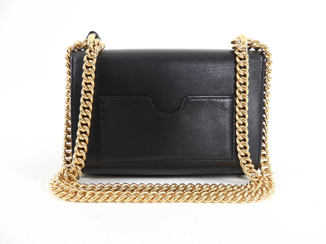 Gucci Small Black Smooth Leather Padlock Chain Bag