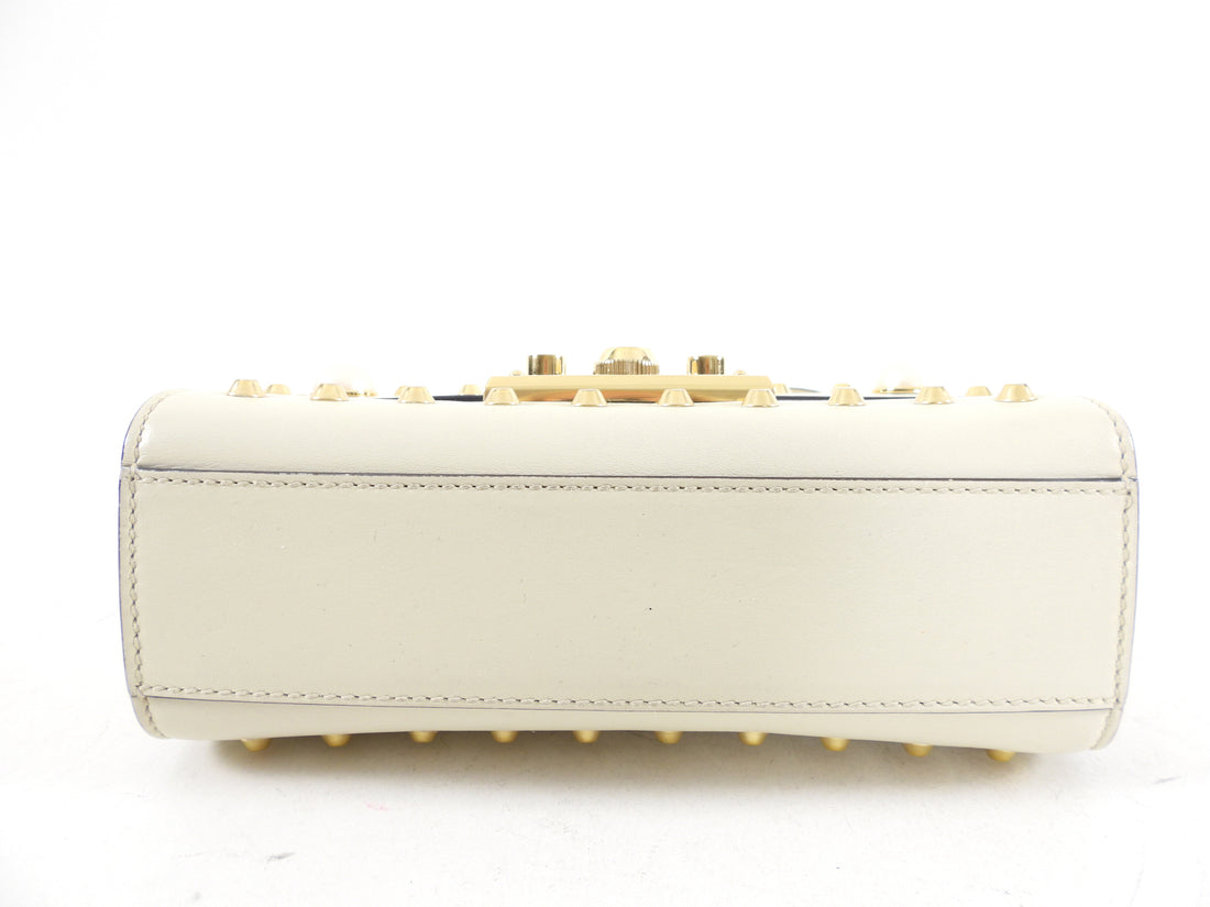 Gucci Small Ivory Pearly Padlock Chain Bag