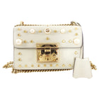 Gucci Small Ivory Pearly Padlock Chain Bag