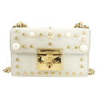 Gucci Small Ivory Pearly Padlock Chain Bag