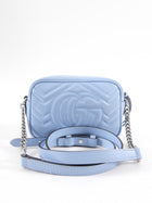 Gucci Light Blue Matelasee Marmont Mini Crossbody Camera Bag