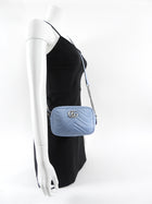 Gucci Light Blue Matelasee Marmont Mini Crossbody Camera Bag