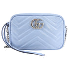 Gucci Light Blue Matelasee Marmont Mini Crossbody Camera Bag