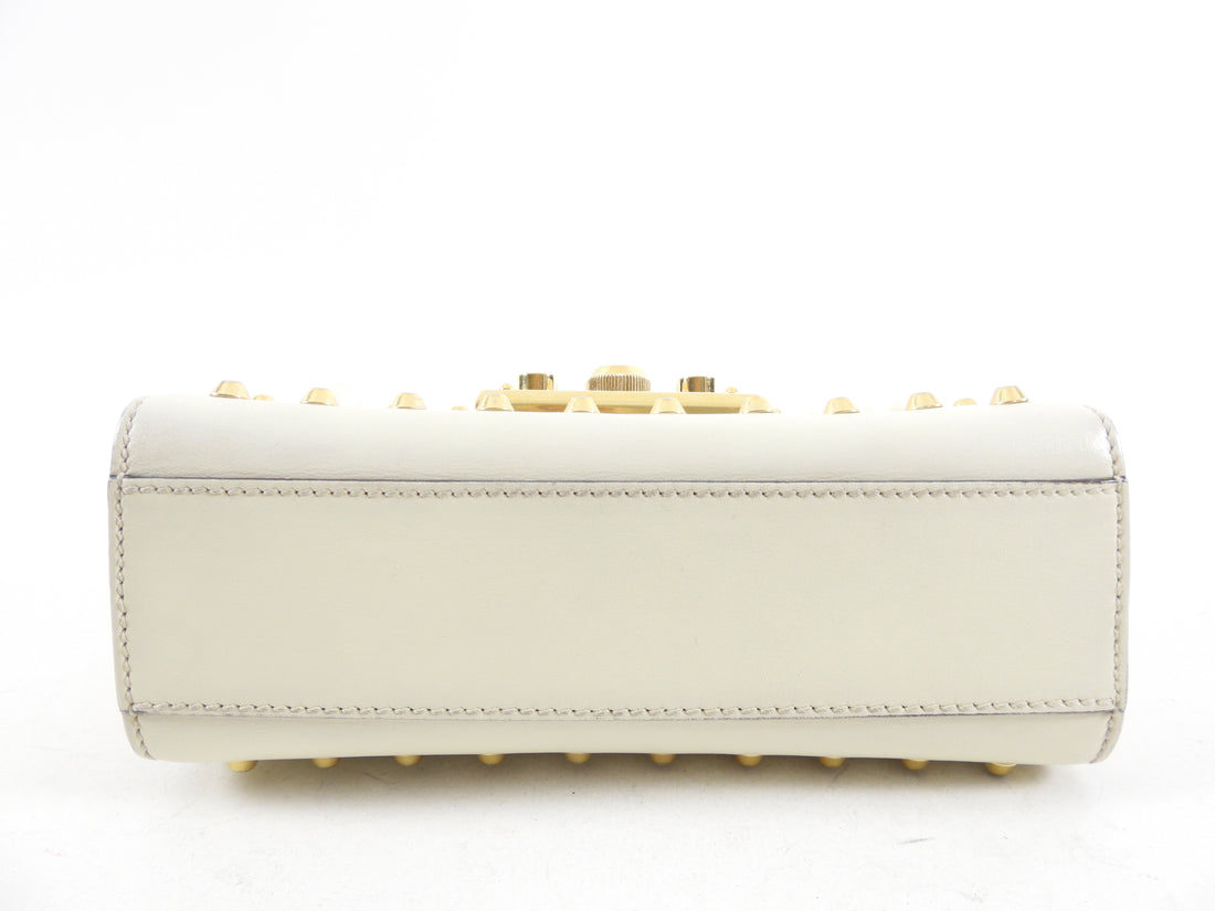 Gucci Small Ivory Pearly Padlock Chain Bag