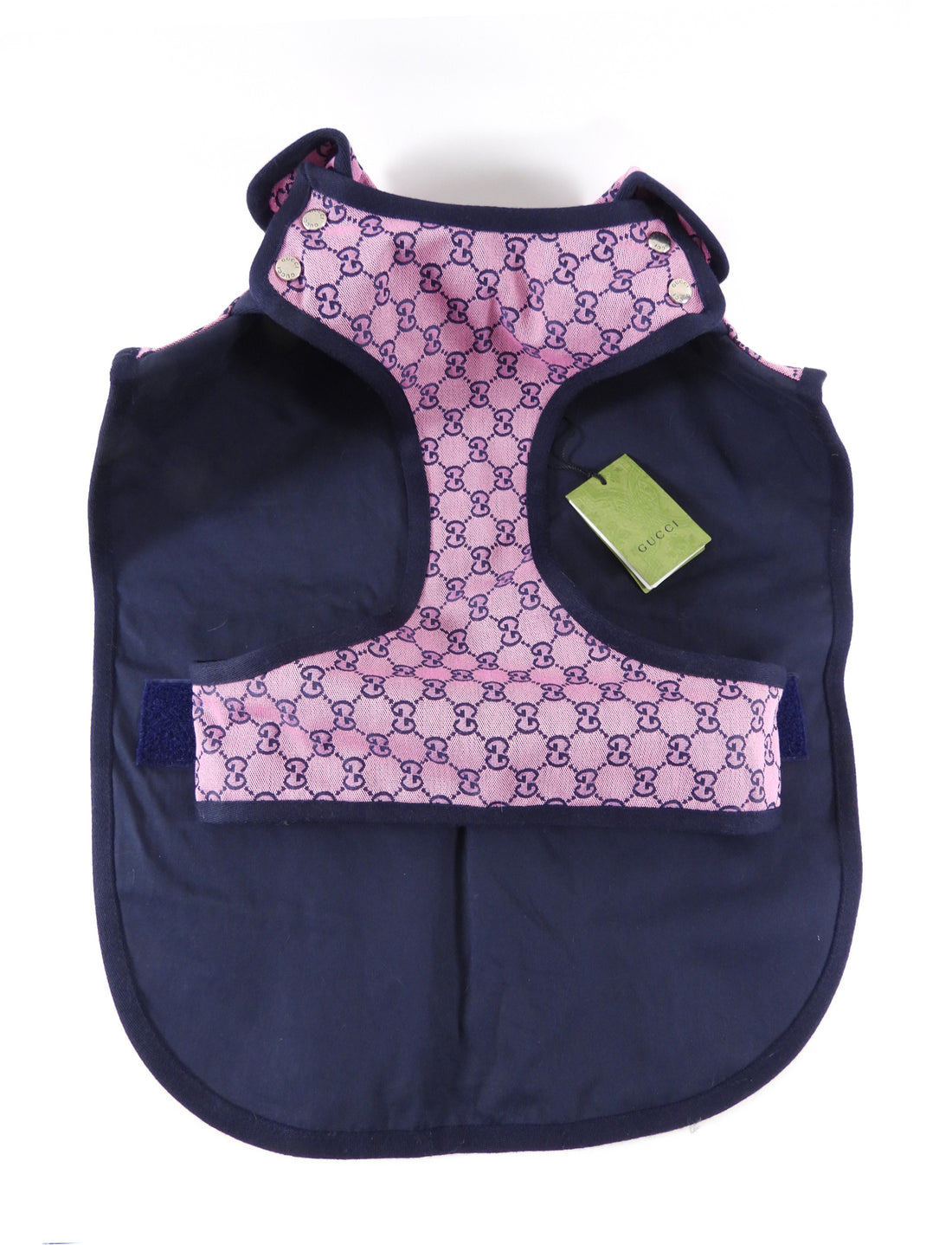 Gucci Pink and Black Monogram Canvas and Leather Dog Trench Coat - L