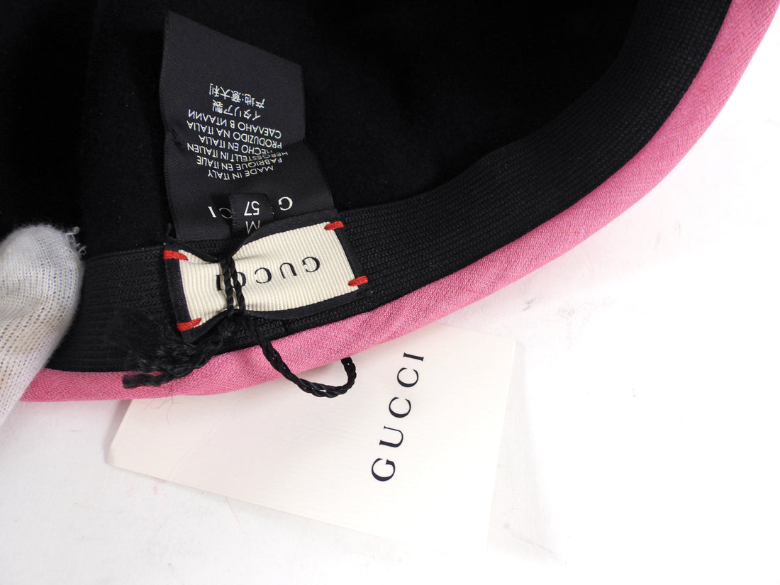 Gucci Pink Rosette Fabric Headband / Open Hat - M 57