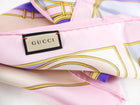 Gucci Pink 90cm Silk Letters Scarf