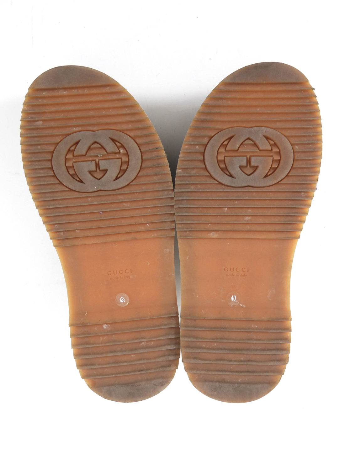 Gucci Brown Monogram Canvas GG Flatform Slide Sandal - 40